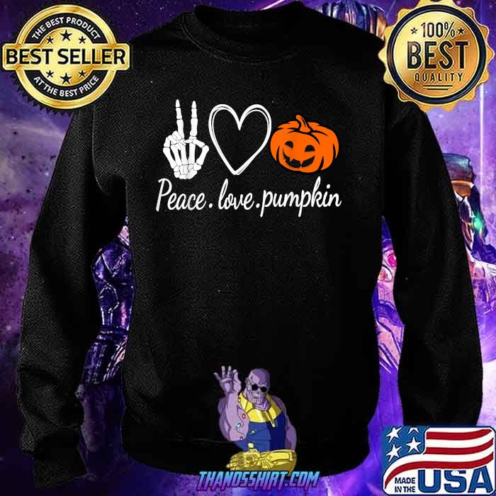 Peace Love and Pumpkins Halloween Heart 