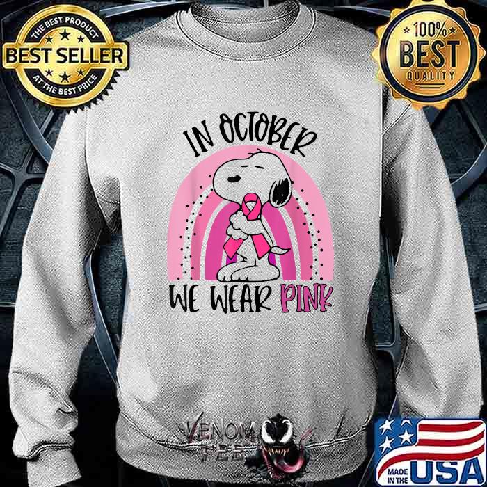 breast cancer of a pink rainbow snoopy 