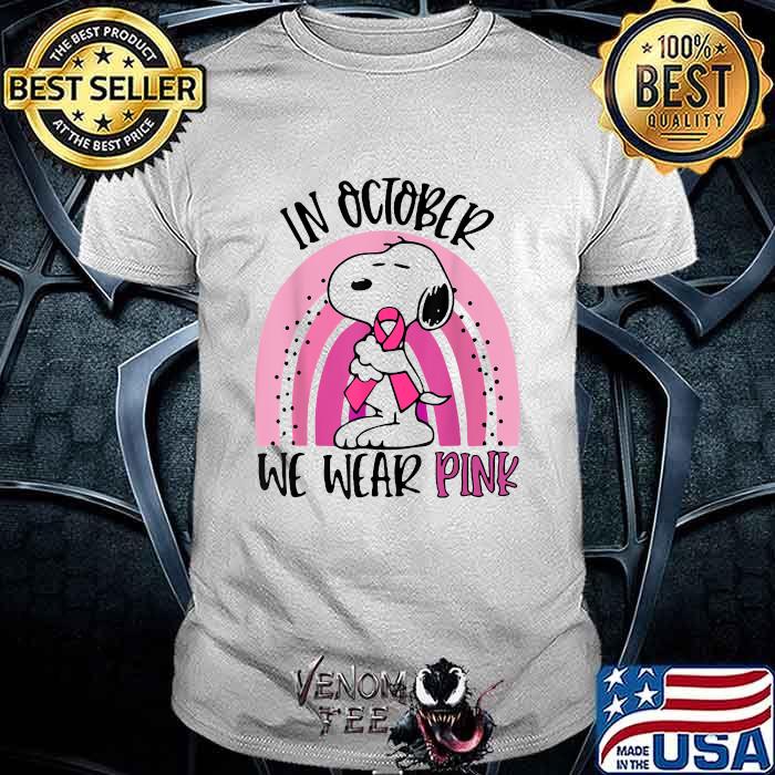 breast cancer of a pink rainbow snoopy 