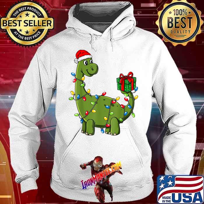 merry Christmas Dinosaur With Santa Hat 