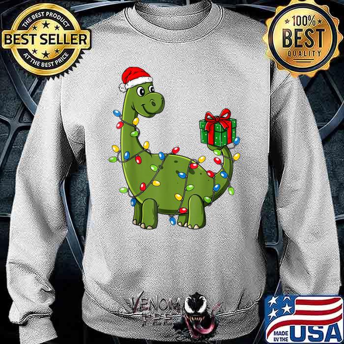 merry Christmas Dinosaur With Santa Hat 
