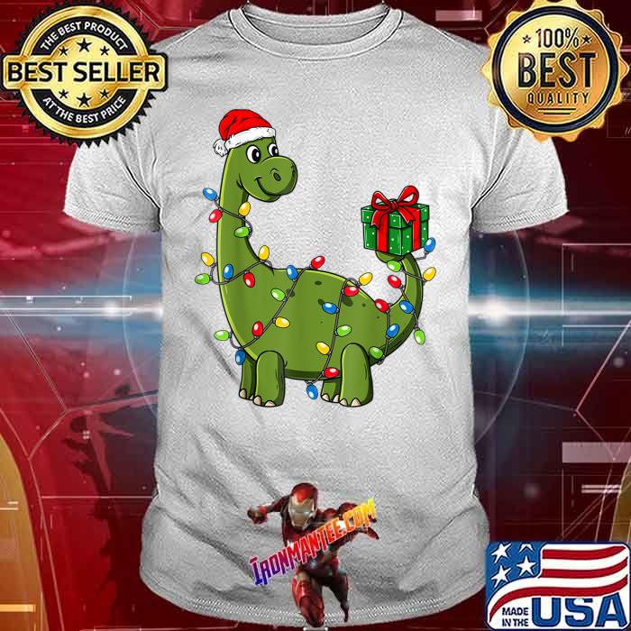 merry Christmas Dinosaur With Santa Hat 