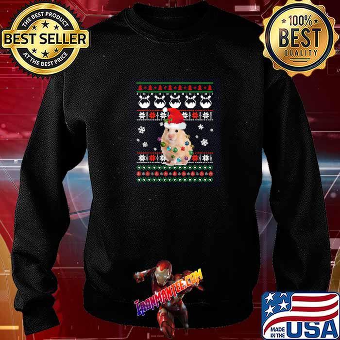 Cute Hamster Santa Hat Ugly Sweater 