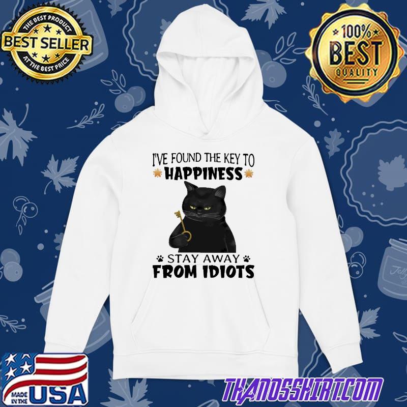 Ive found the key to happiness stay away from idiots black cat shirt - Thanosshirt Premium ™ LLC Ive found the key to happiness stay away from idiots black cat shirt - Thanosshirt Premium ™ LLC