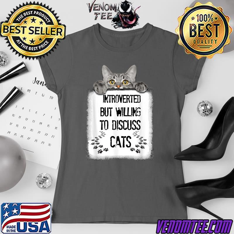 Discuss Cats Vintage Introvert T-shirt 