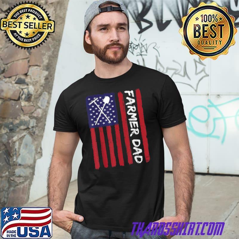 American Flag Farmer Dad 4th 