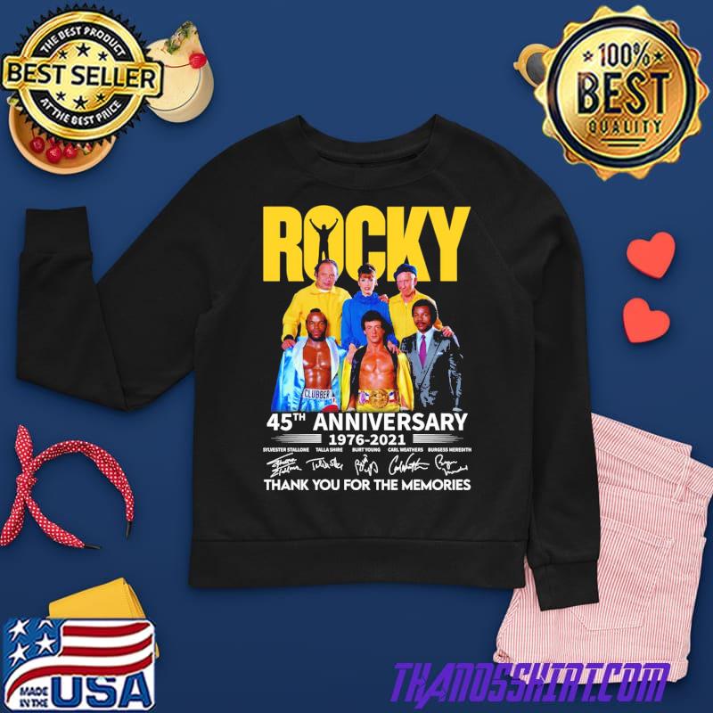 Rocky 45th anniversary signatures 70s movie thank you for the memories sylvester stallone classic shirt