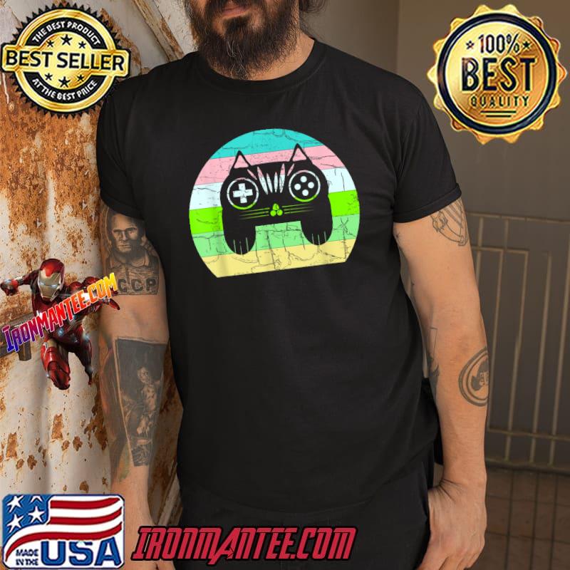 Cat videogames controller retro cat and gaming lover T-Shirt