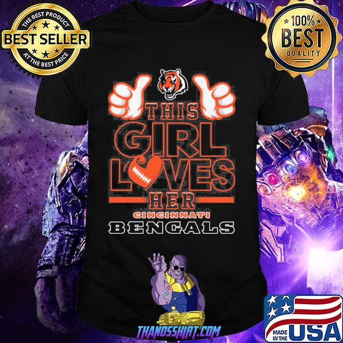 This girl loves her Cincinnati Bengals shirt