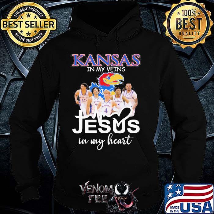 Kansas Jayhawks in my veins Jesus in my heart shirt