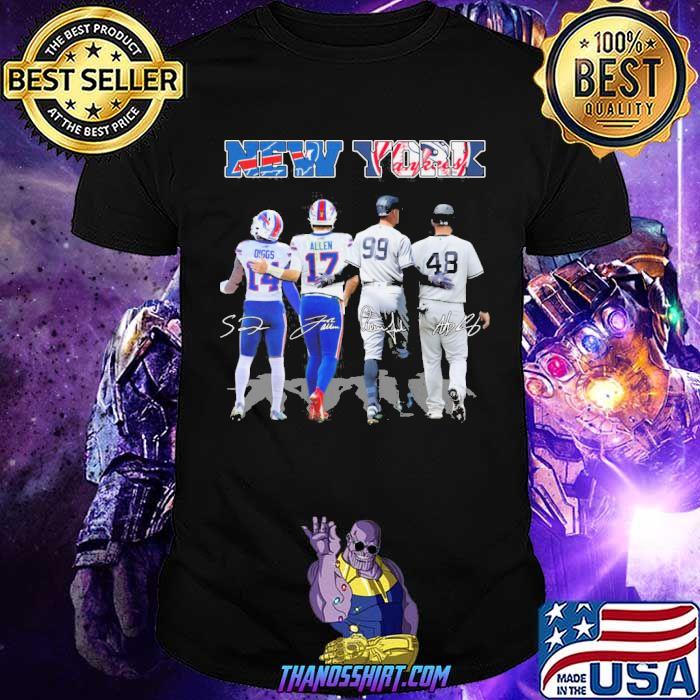 New York Yankees and Buffalo Bills New York Diggs Allen signatures shirt