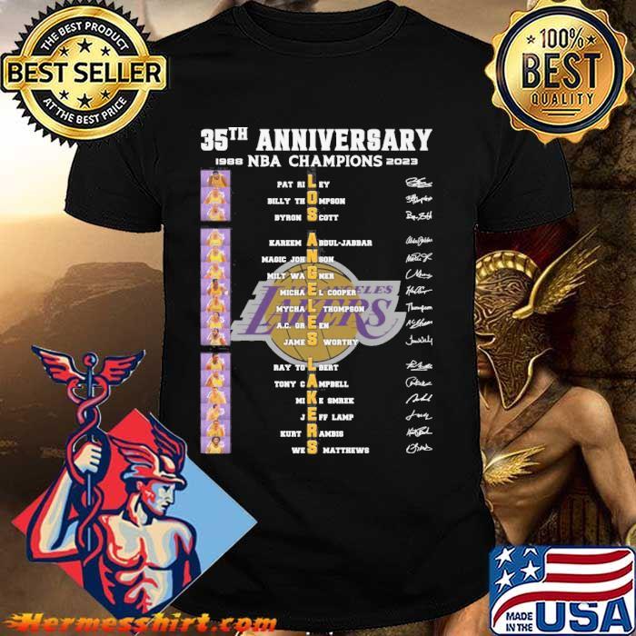 35th anniversary NBA champions 1988 2023 Los Angeles Lakers signatures shirt