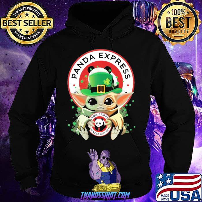 Baby yoda hug Panda express Chinese kitchen St.Patrick's day shirt