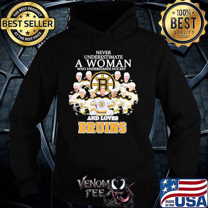 Never Underestimate A Woman Who Understand Hockey And Love Boston Bruins signatures player Shirt