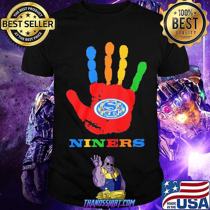 San Francisco 49ers Hand color autism shirt