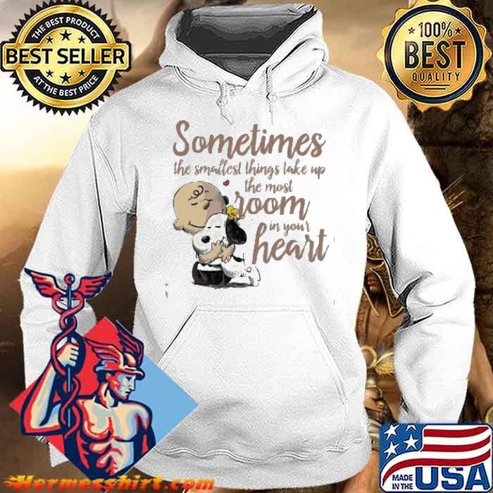 Snoopy and Charlie Brown sometimes the smallest things take up the most room in your heart shirt