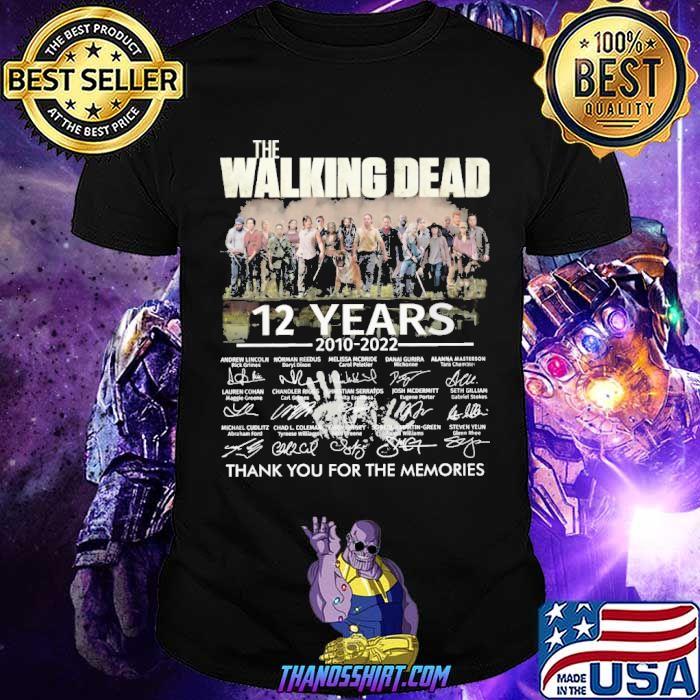 The Walkong dead 12 years 2010-2022 thank you for the memories signatures shirt
