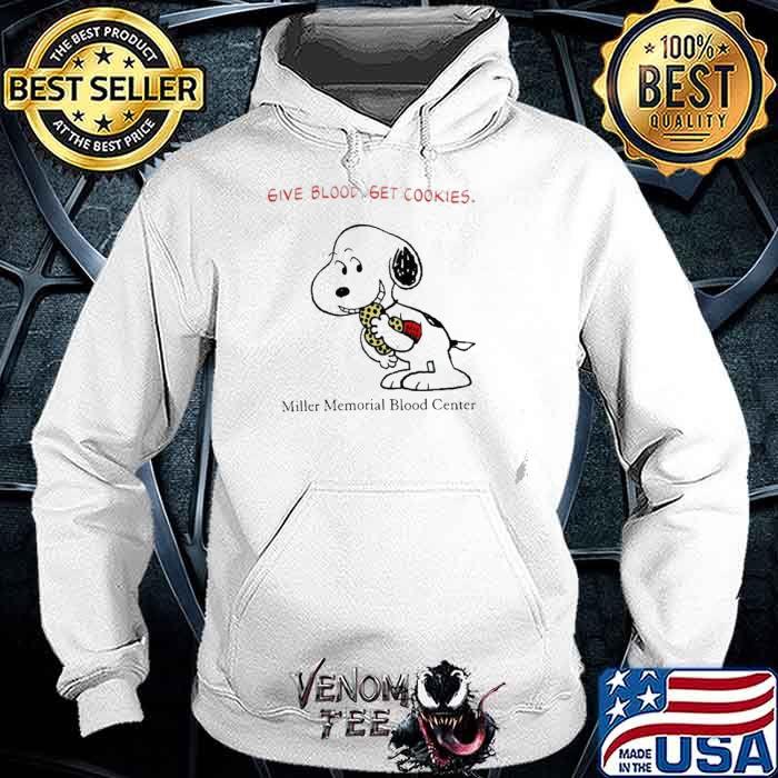 90s Peanuts Snoopy Give Blood get cookies Active miller memorial blood center shirt