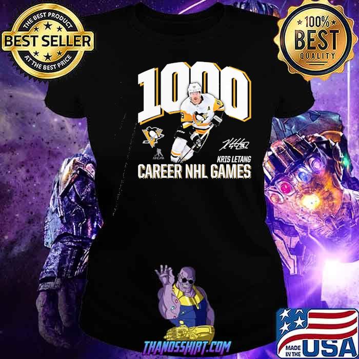 Kris Letang Pittsburgh Penguins 1000 Career Games signature shirt