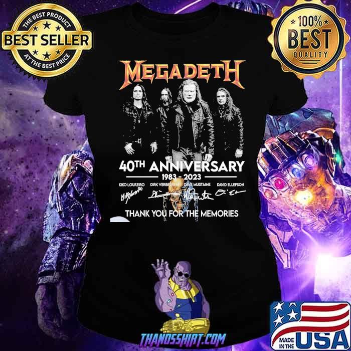 Megadeth 40th Anniversary 1983 2023 Thank You For The Memories Signatures Shirt