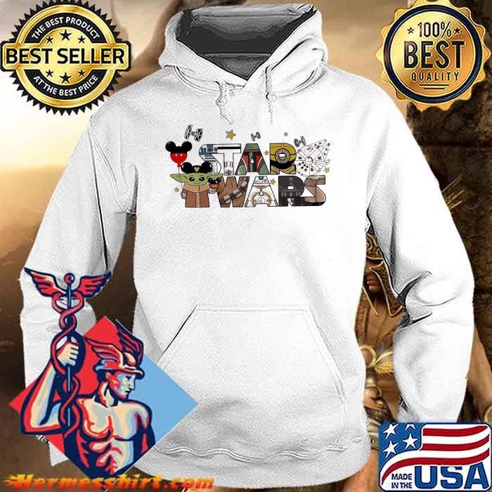 Personalized Disney Family Star Wars Custom Text Characters Matching Mickey Balloons baby yoda shirt