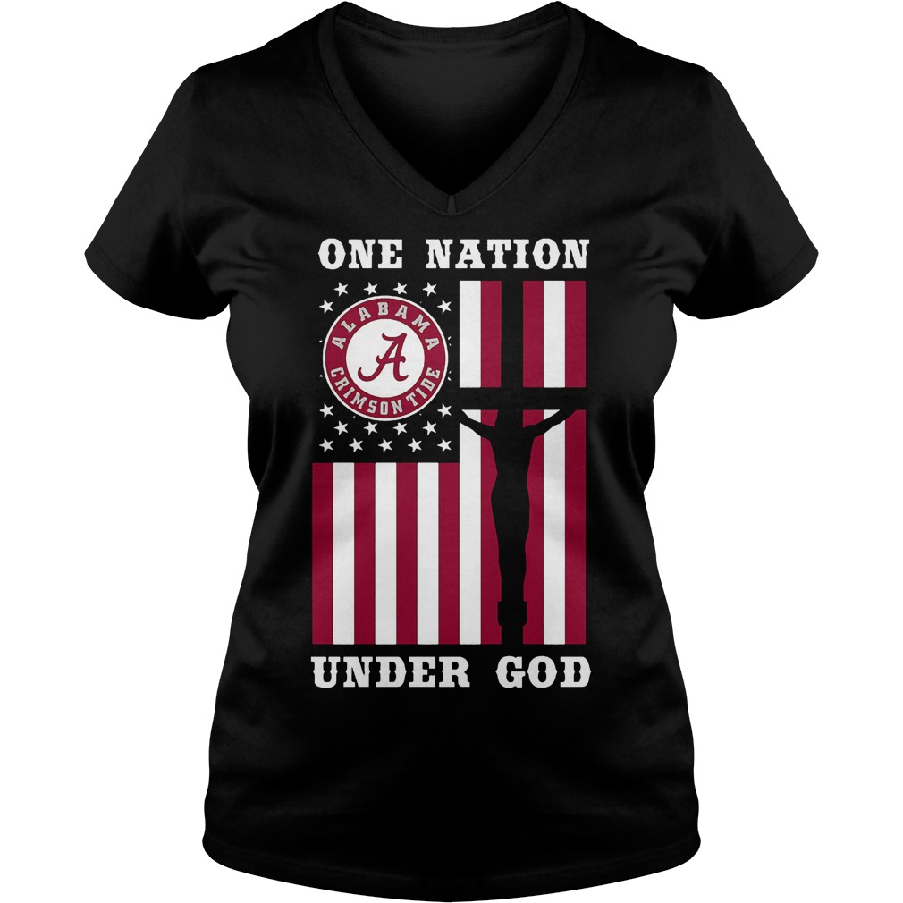 Alabama Crimson Tide – One Nation Under God T-Shirt 9 Alabama Crimson Tide – One Nation Under God T-Shirt Ladies V-Neck