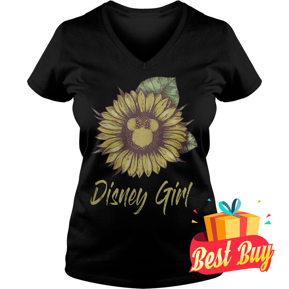 Official Minnie Sunflower disney girl shirt 3 Official Minnie Sunflower disney girl shirt Ladies V-Neck
