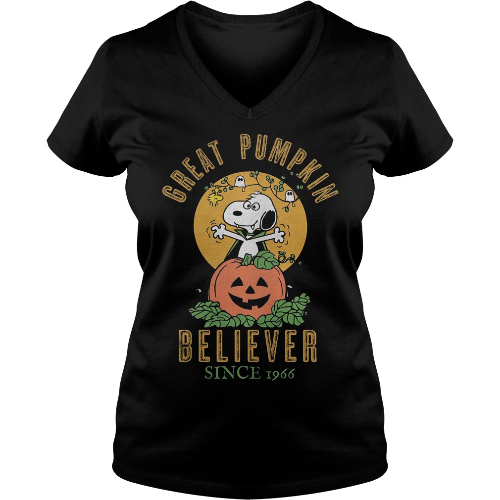Snoppy Great Pumpkin Believer Since 1966 Shirt 3 Snoppy Great Pumpkin Believer Since 1966 Shirt Ladies V-Neck