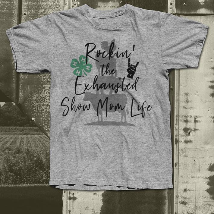 Barbecue with cow pig and chicken rockin' the exhausted show mom shirt