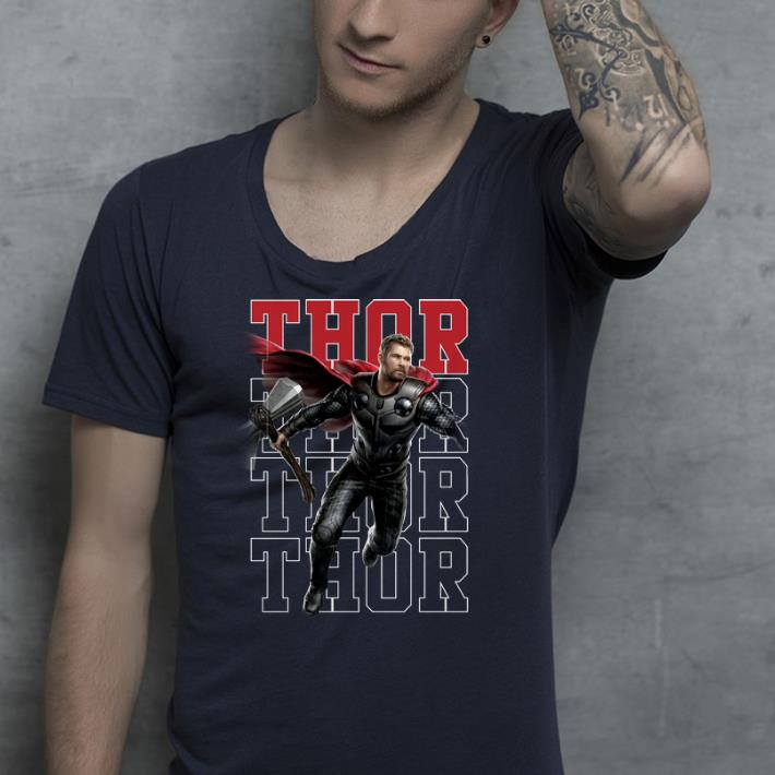 Marvel Avengers Endgame Thor Pose Name Stack shirt