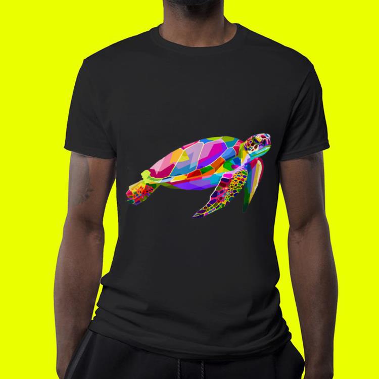 Colorful Swimming Sea Turtle shirt