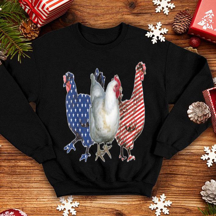 American Flag Chicken Red White Blue shirt