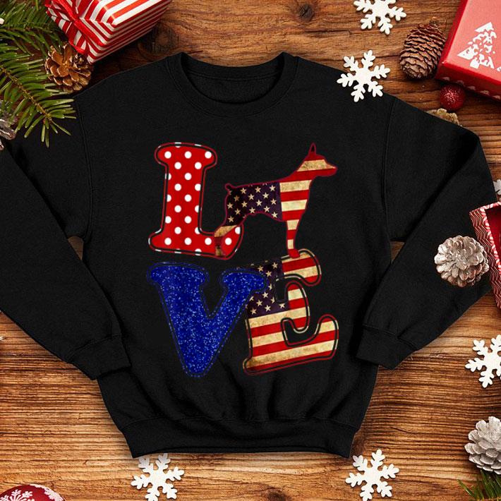 American Flag Usa Patriotic Dog Doberman shirt