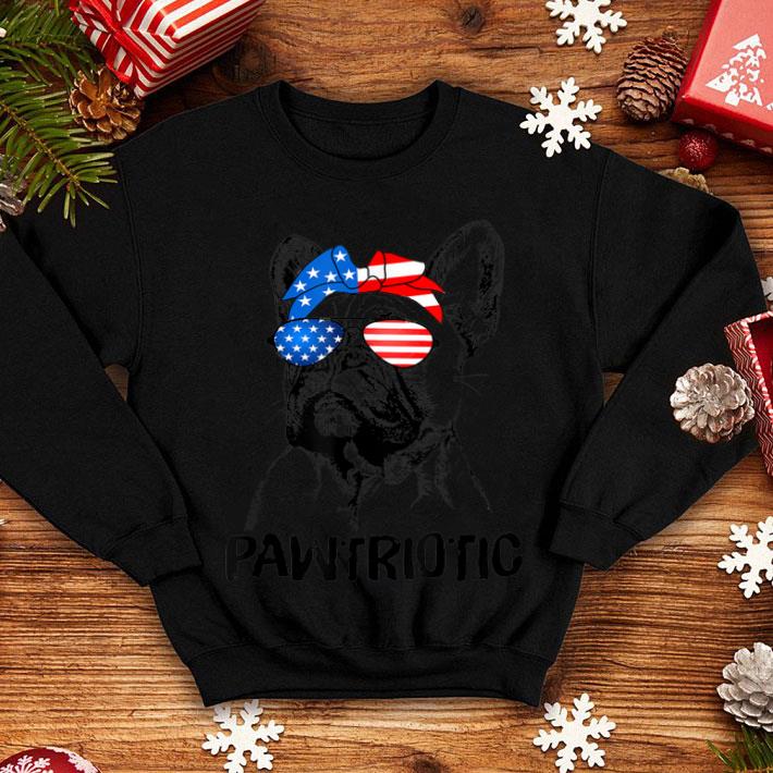 French Bulldog Pawtriotic With American Flag 4th Of July shirt