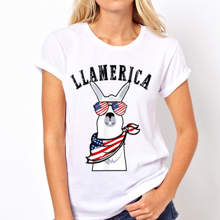 Llamerica Llama 4Th Of July American Flag Kids shirt