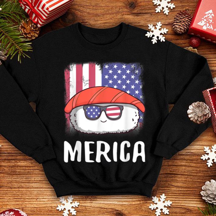 Merica Sushi Sashimi American Flag 4th of July shirt