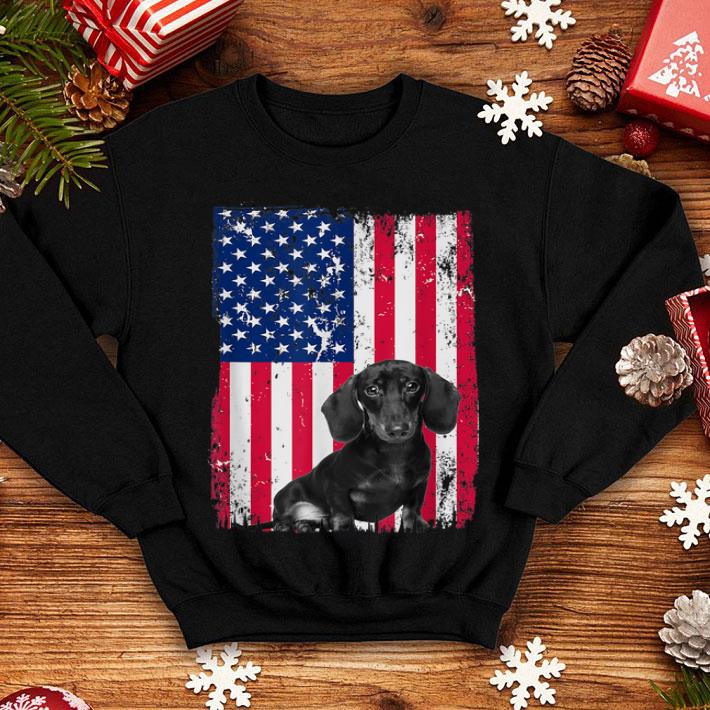Patriotic Dachshund American Flag Heart 4th Of July shirt