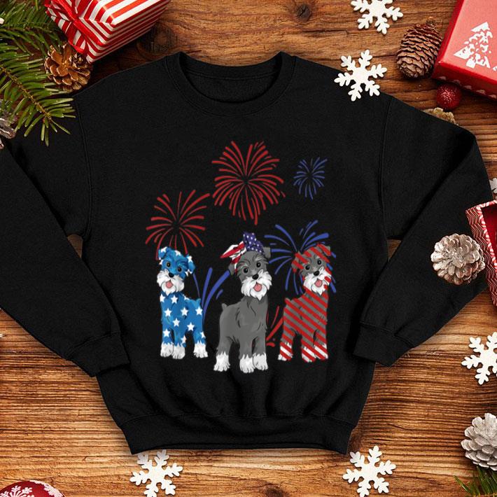 Red White Blue Miniature Schnauzer 4th Of July shirt