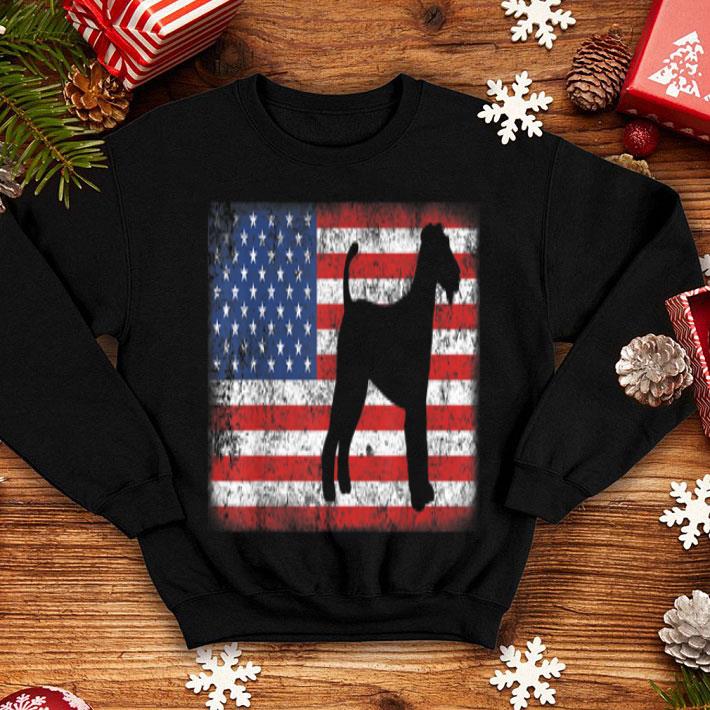 Vintage Retro American Flag Airedale Terrier shirt
