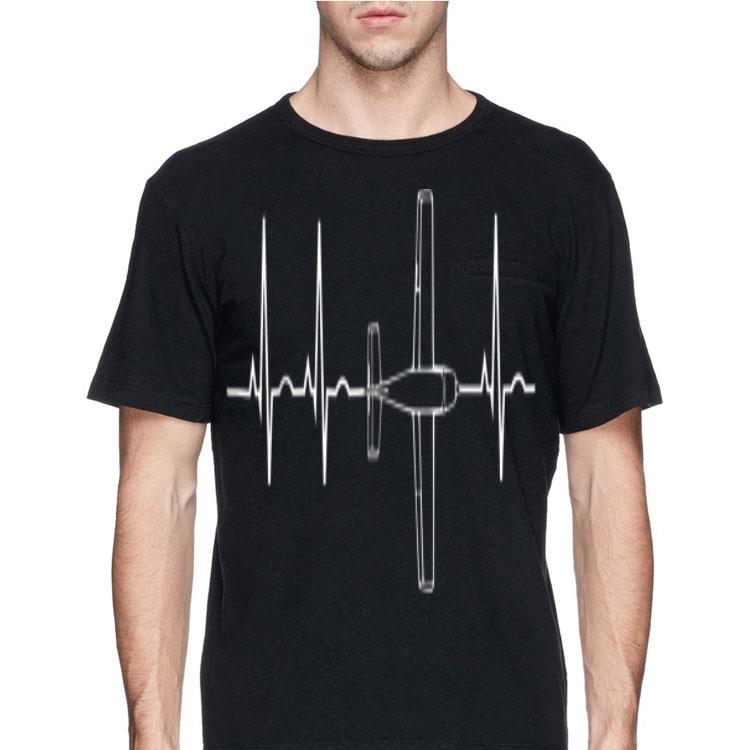 Airplane Flying Pilot Heartbeat shirt