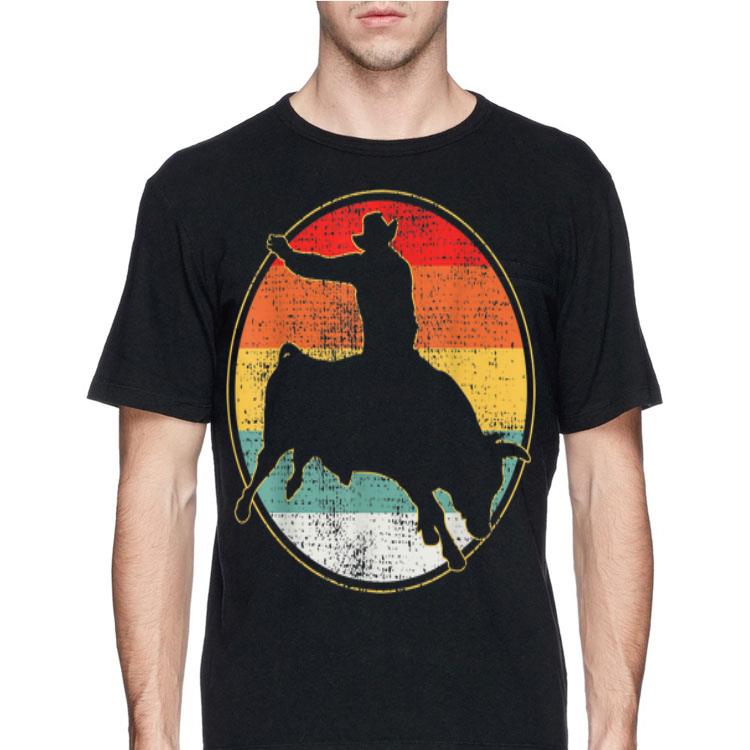 Cowboy Riding Bull Vintage Circle shirt