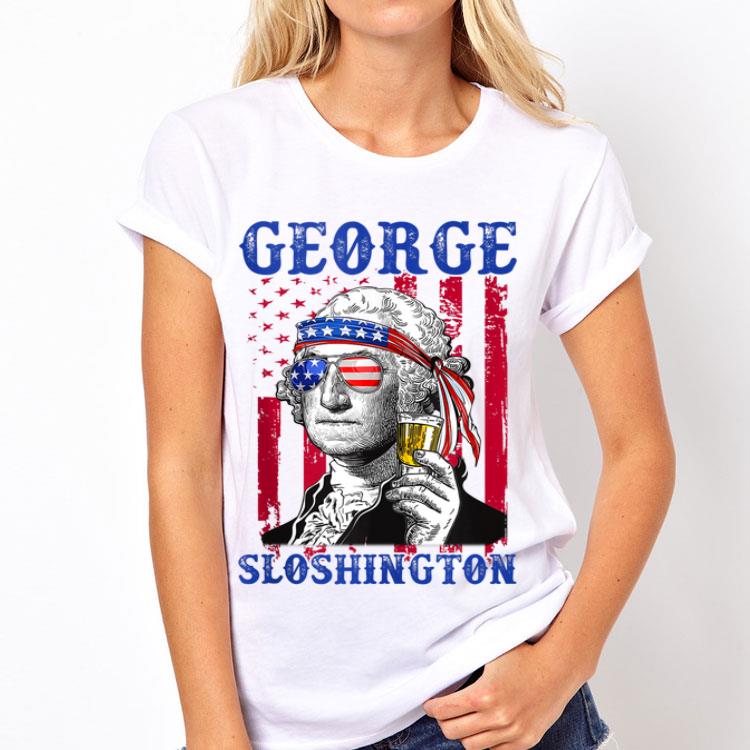 George Sloshington Sunglass Headband Amrican Flag shirt