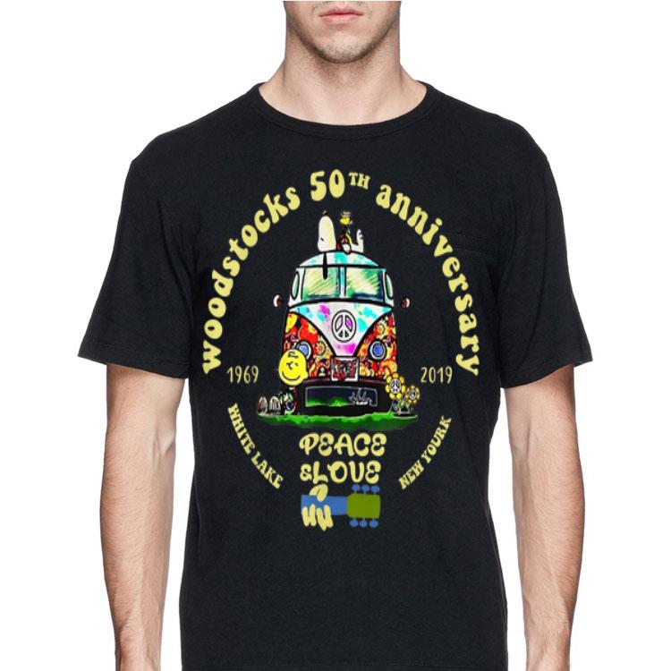 Hippie Snoopy Peanut Woodstocks 50th Anniversary Peace White Lake Peace Slove New Yourk shirt