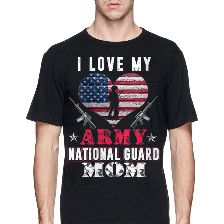 I Love My Army National Guard Mom Heart American Flag shirt