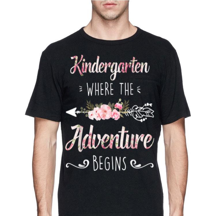 Kindergarten Where The Adventure Begins Floral shirt