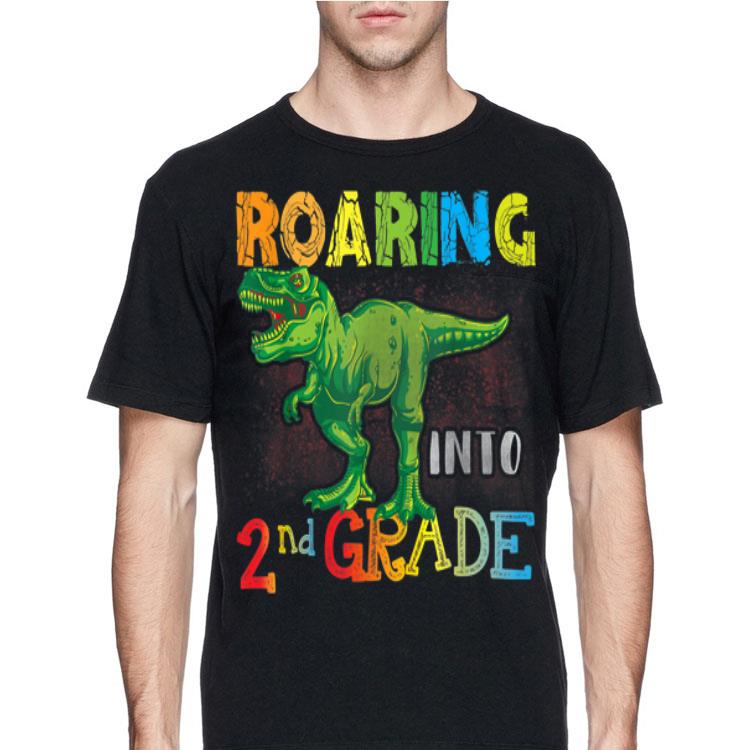 Roaring Into 2nd Grade T-Rex Dinosaur Back to School shirt