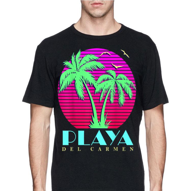 Summer Sunset Playa Del Carmen Mexico 80s Palm Trees Beach shirt