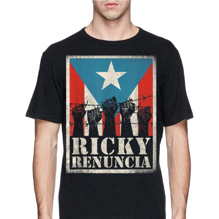 The fist barbed wire Ricky Renuncia Puerto Rico Flag shirt