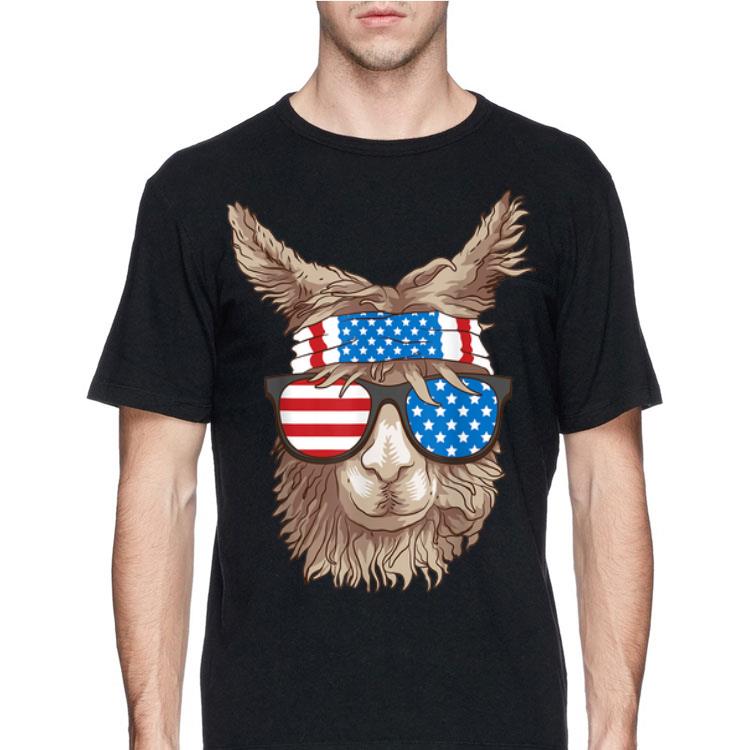 USA Sunglass Headband Patriotic Llama 4th Of July shirt