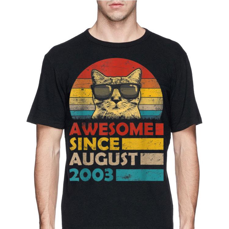 Vintage Cat Sunglass Awesome Since August 2013 shirt